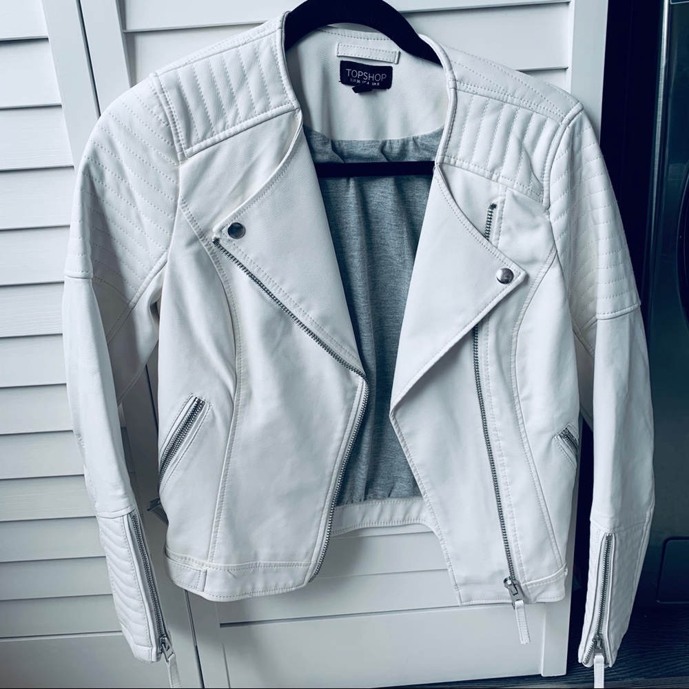 TOPSHOP WHITE MOTO JACKET